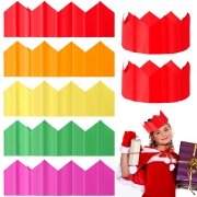 Chrisfall 50 Pieces Christmas Crackers Hats Paper Crowns Multicolor Tissue Paper Cracker Hats DIY Christmas Crackers Crafts for Kids Xmas Stocking Fillers Birthday Weddings Anniversaries Party Favours